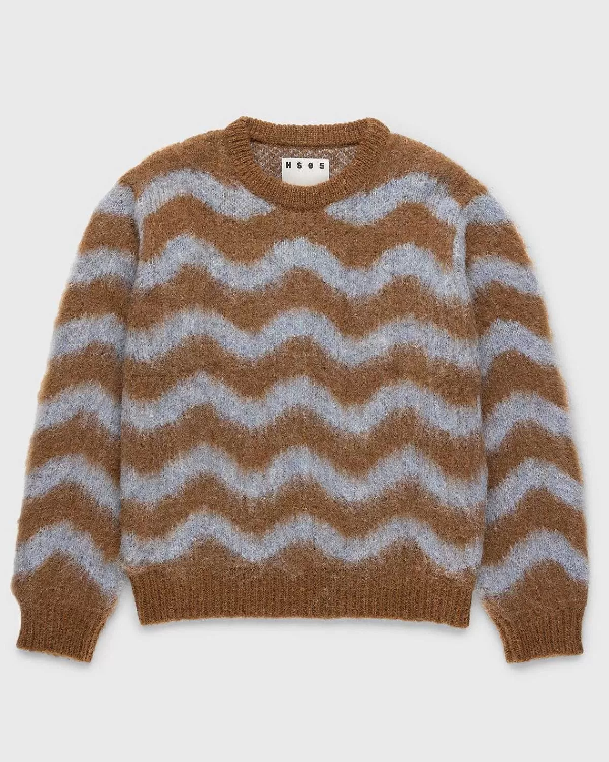 alpaca_fuzzy_wave_sweater_lyseblabrun_1.webp Strik>Highsnobiety HS05 Alpaca Fuzzy Wave Sweater Lysebla/Brun
