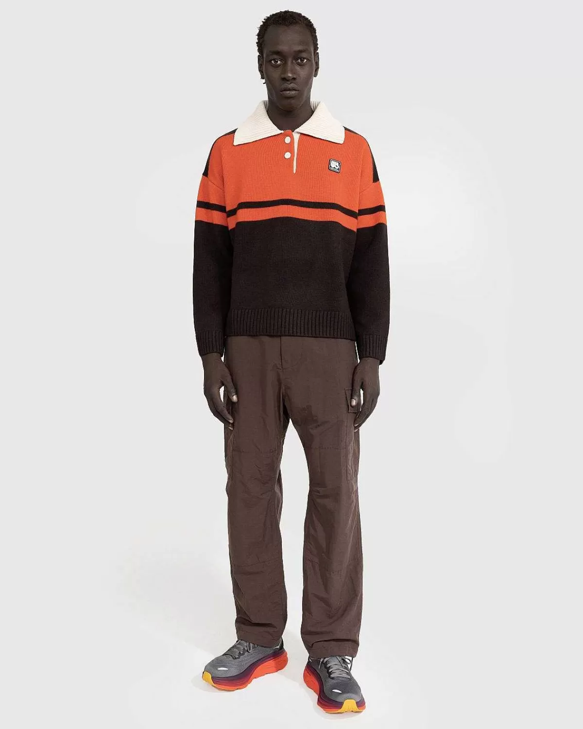 calm_polo_chestnut_brownivoryruby_red_3.webp T-Shirts>Wales Bonner Calm Polo Chestnut Brown/Ivory/Ruby Red