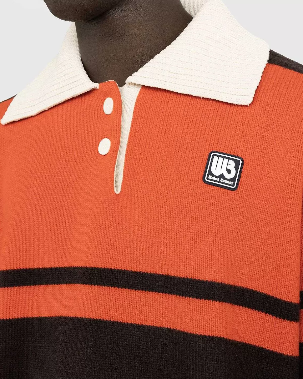 calm_polo_chestnut_brownivoryruby_red_7.webp T-Shirts>Wales Bonner Calm Polo Chestnut Brown/Ivory/Ruby Red