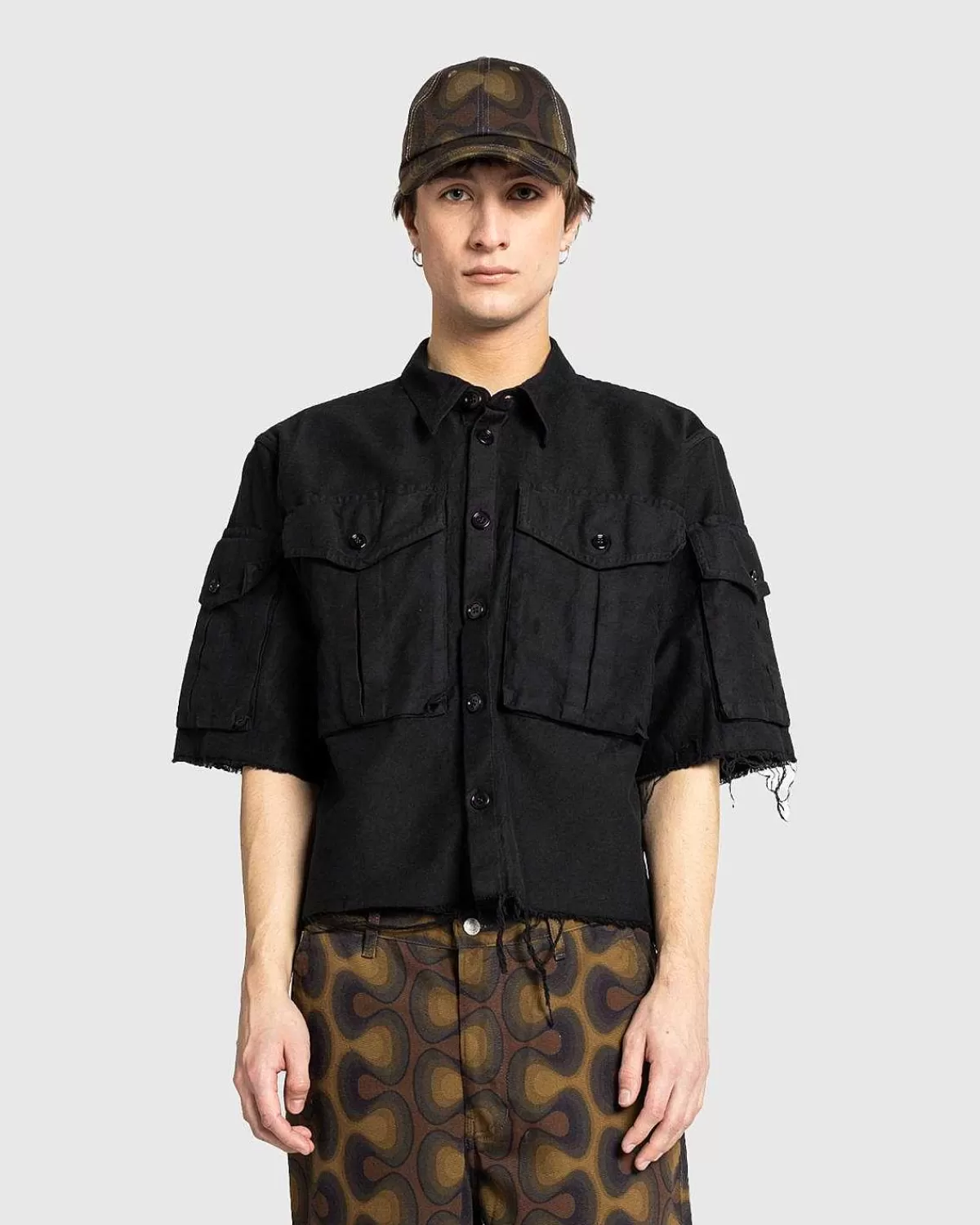 century_cargo_skjorte_sort_2.webp Skjorter>Dries van Noten Century Cargo Skjorte Sort