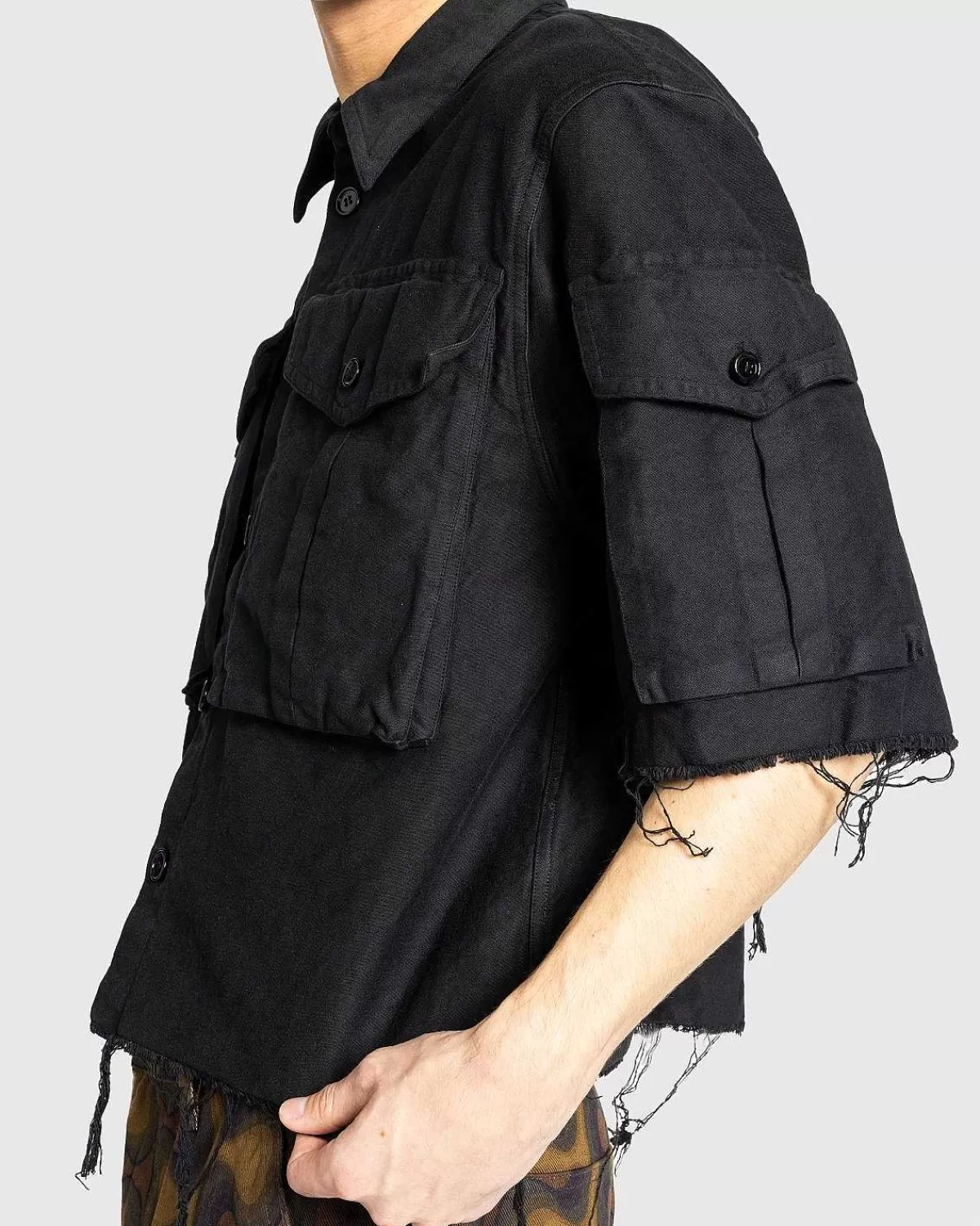 century_cargo_skjorte_sort_5.webp Skjorter>Dries van Noten Century Cargo Skjorte Sort