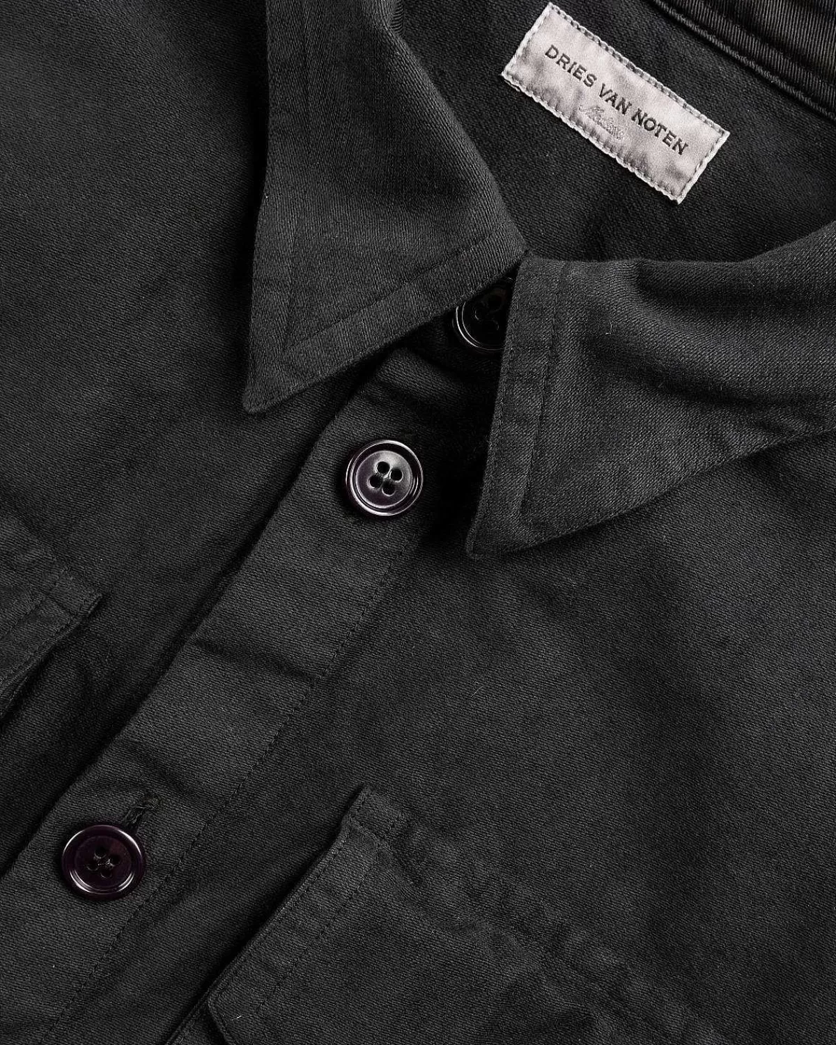century_cargo_skjorte_sort_7.webp Skjorter>Dries van Noten Century Cargo Skjorte Sort