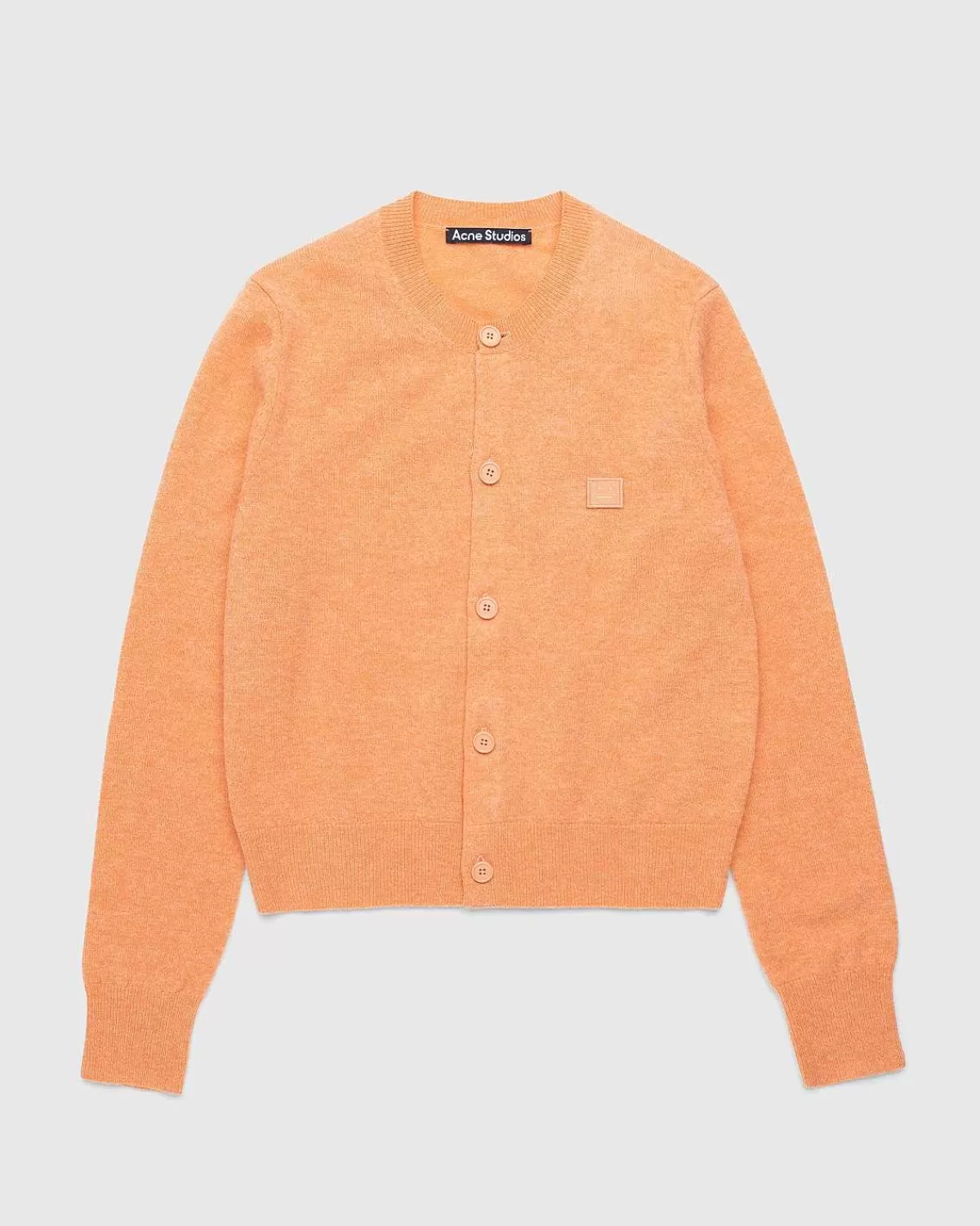 crewneck_cardigan_mandarin_orange_melange_1.webp Strik>Acne Studios Crewneck Cardigan Mandarin Orange Melange