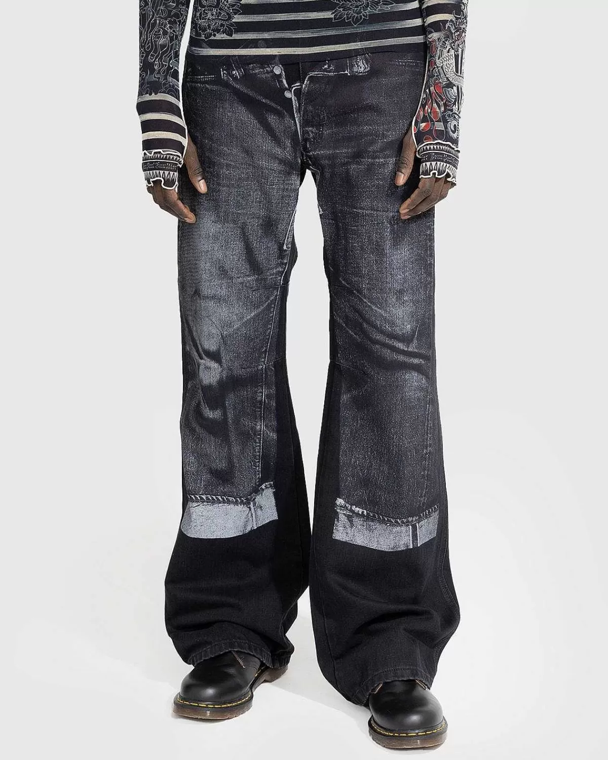 denim_trompe_loeil_jeans_sortgra_2.webp Bukser>Jean Paul Gaultier Denim Trompe L'Oeil Jeans Sort/Gra