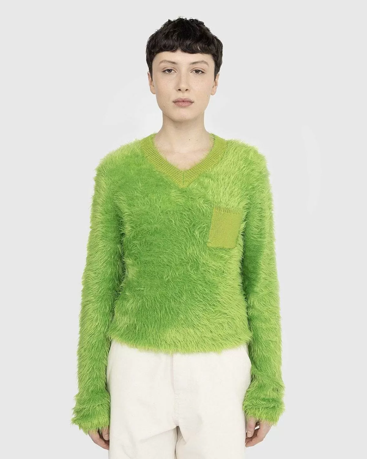 fluffy_vhals_troje_2.webp Strik>Acne Studios Fluffy V-Hals Troje