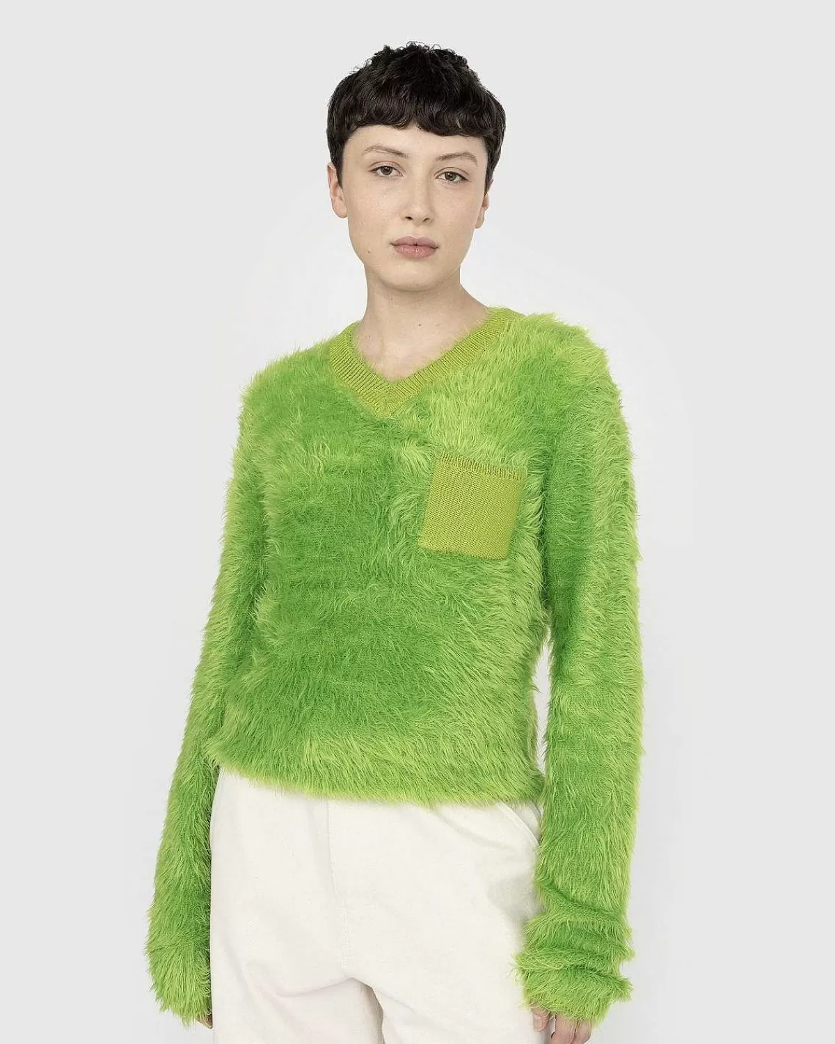 fluffy_vhals_troje_5.webp Strik>Acne Studios Fluffy V-Hals Troje