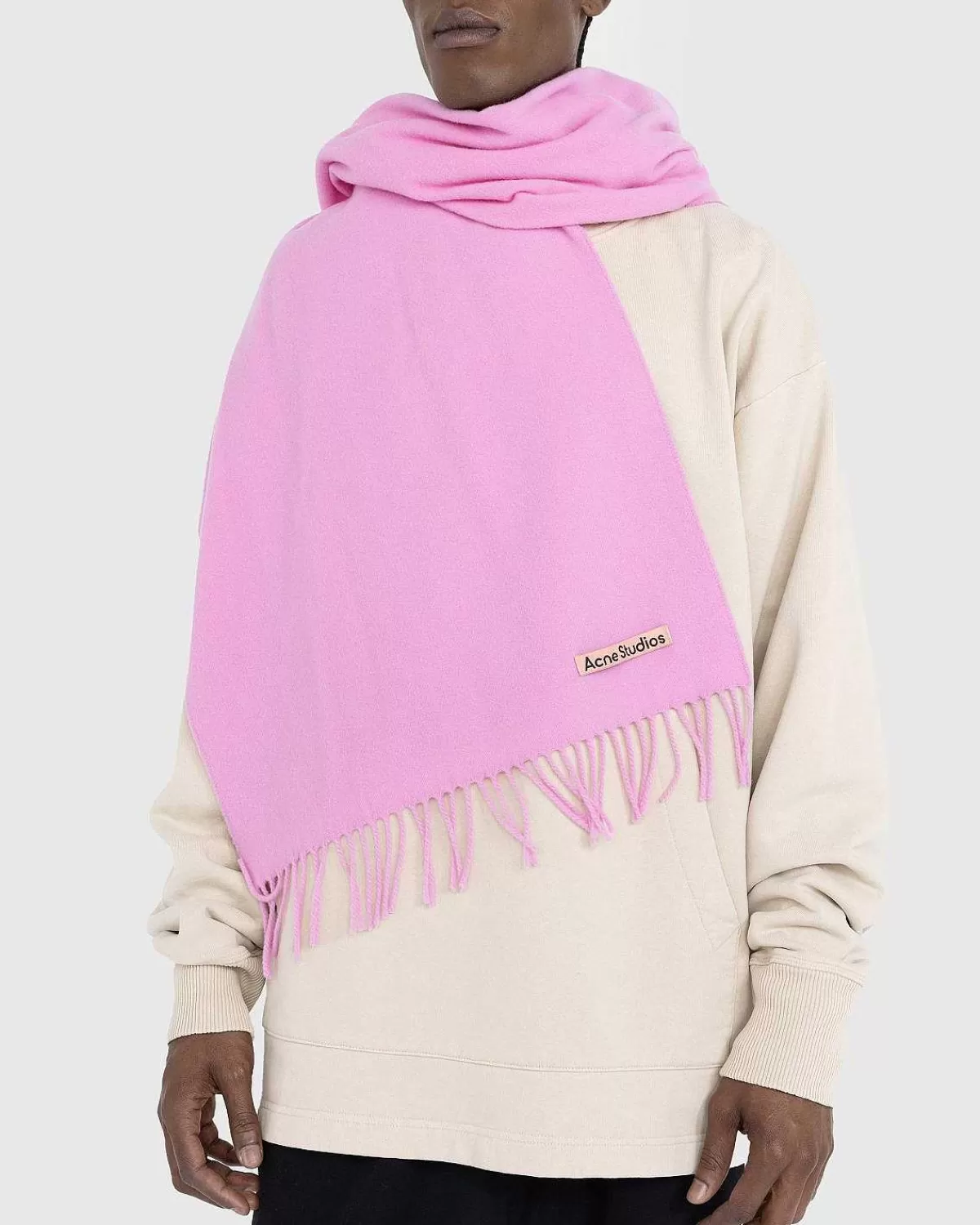 frynse_uld_torklaede_bubble_pink_4.webp Vinter Tilbehør>Acne Studios Frynse Uld Torklaede Bubble Pink