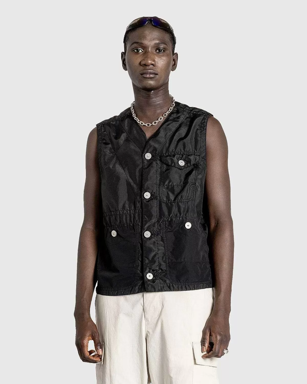 garmentdyed_vest_sort_2.webp Overtøj>Stone Island Garment-Dyed Vest Sort