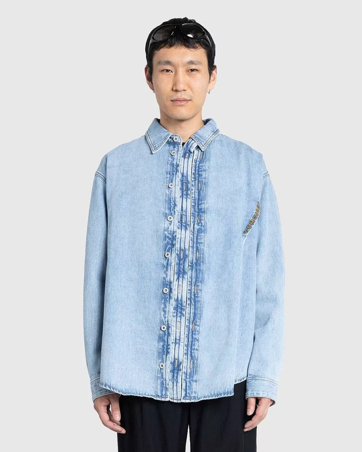 hook_and_eye_denim_shirt_ice_blue_2.webp Skjorter>Y/Project Hook And Eye Denim Shirt Ice Blue