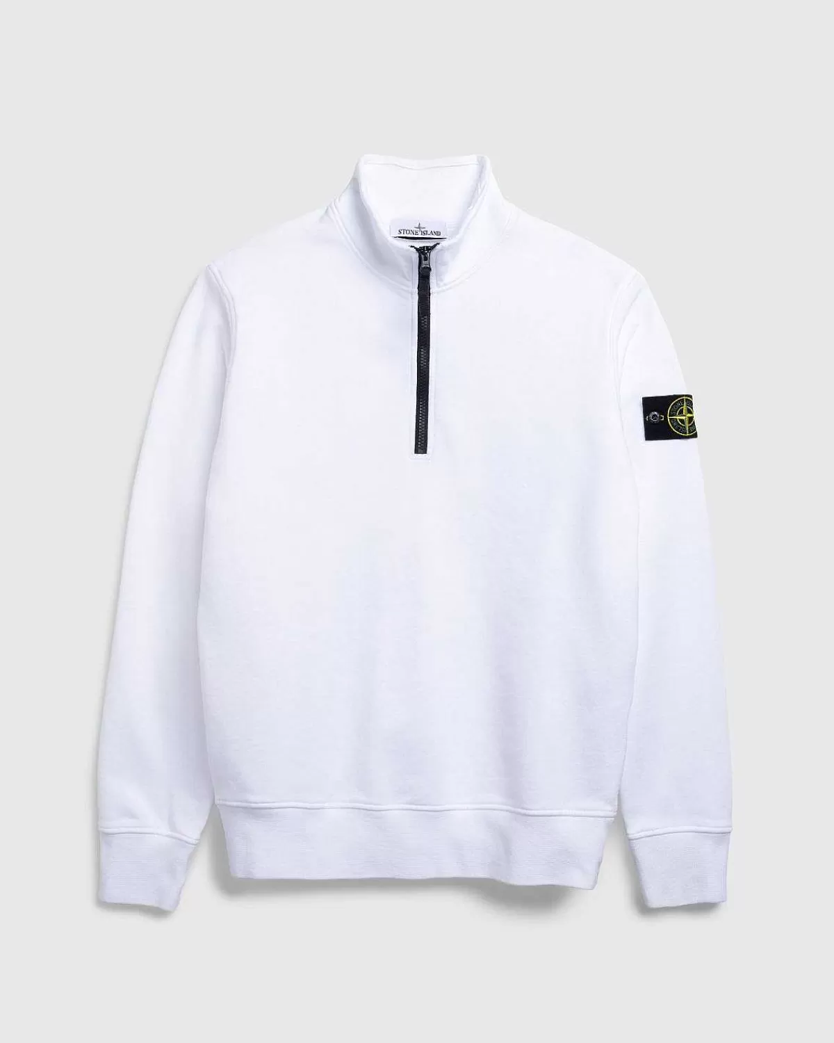 hvid_sweatshirt_med_halv_lynlas_1.webp Sveder>Stone Island Hvid Sweatshirt Med Halv Lynlas