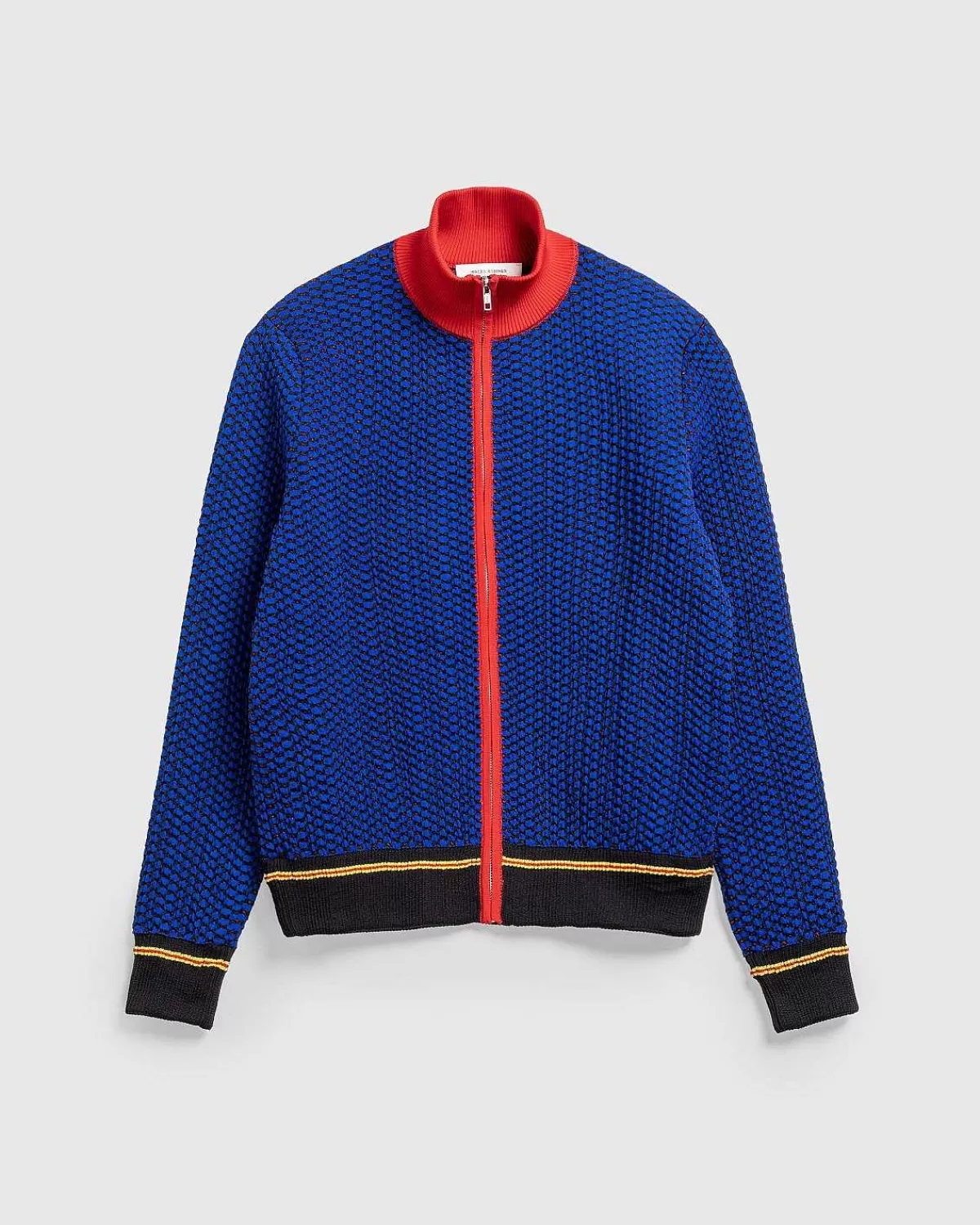 jacquard_fullzip_top_navyrodgul_1.webp Strik>Wales Bonner Jacquard Full-Zip Top Navy/Rod/Gul
