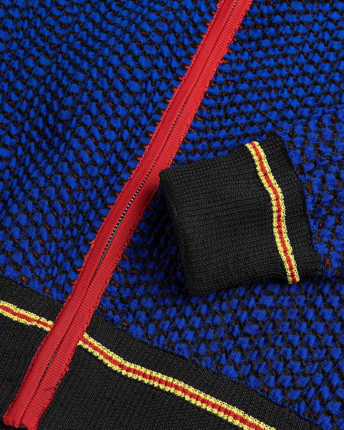 jacquard_fullzip_top_navyrodgul_7.webp Strik>Wales Bonner Jacquard Full-Zip Top Navy/Rod/Gul