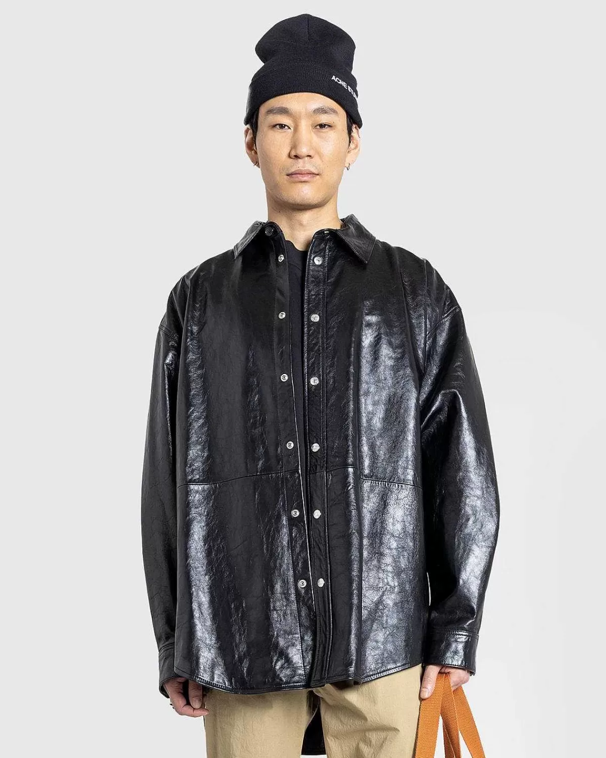 laederskjortejakke_sort_2.webp Skjorter>Acne Studios Laederskjortejakke Sort