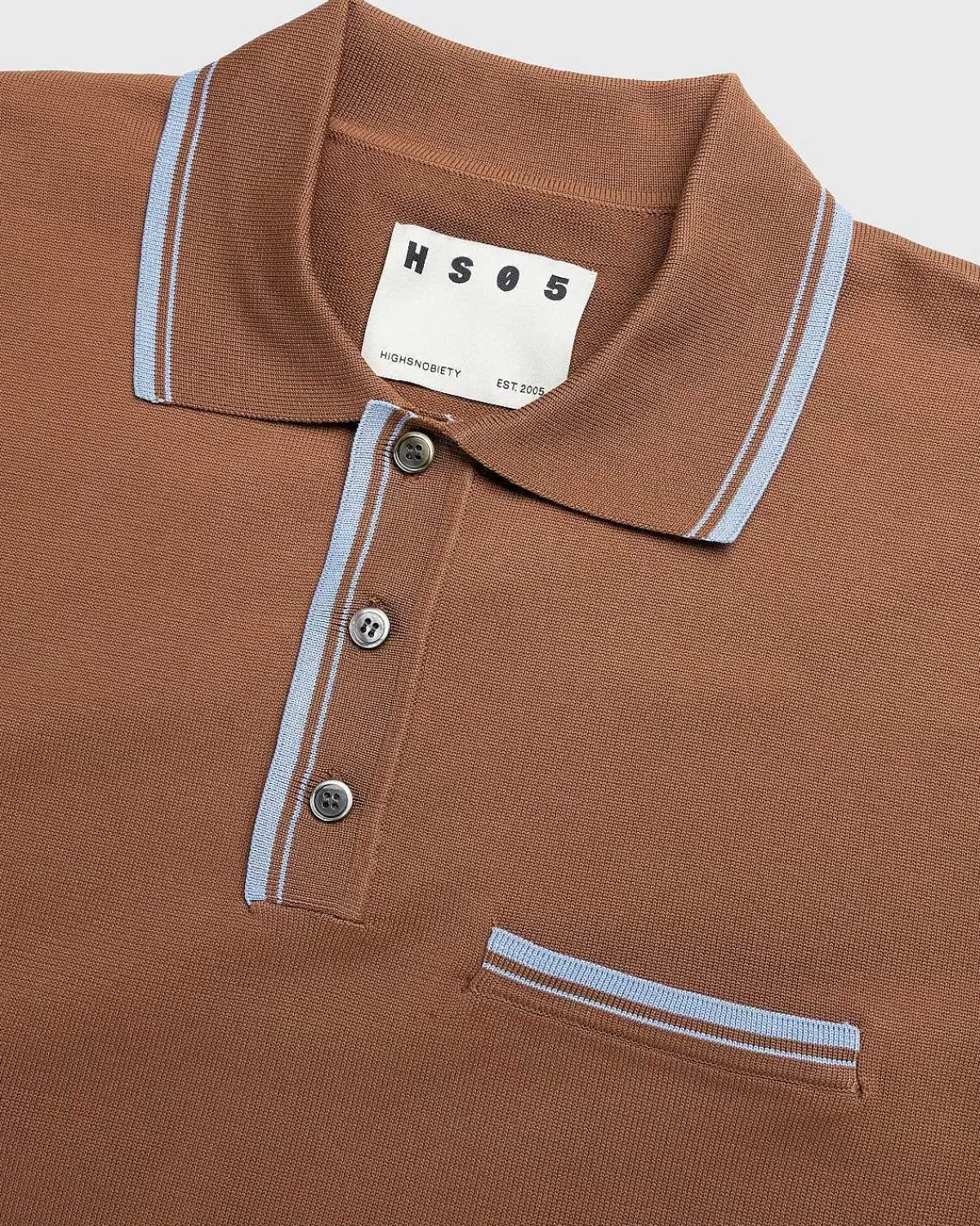 langaermet_strik_polo_brun_6.webp T-Shirts>Highsnobiety HS05 Langaermet Strik Polo Brun