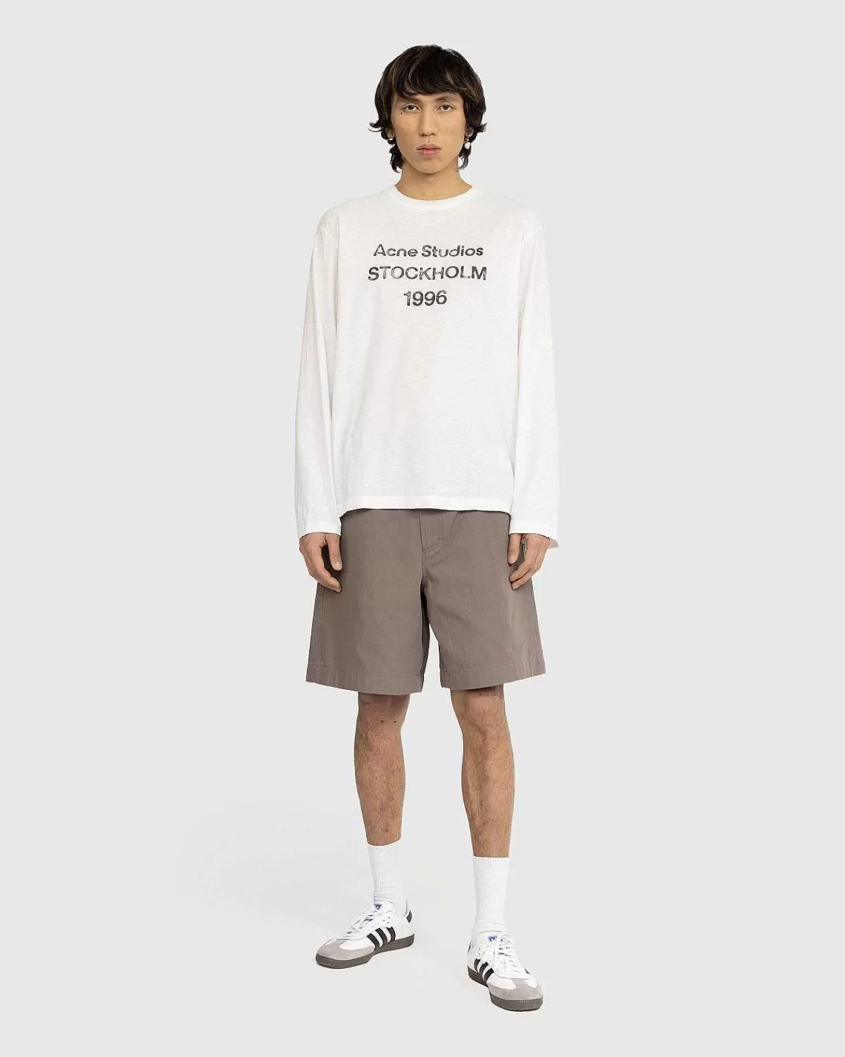 logo_langaermet_tshirt_optic_white_3.webp T-Shirts>Acne Studios Logo Langaermet T-Shirt Optic White