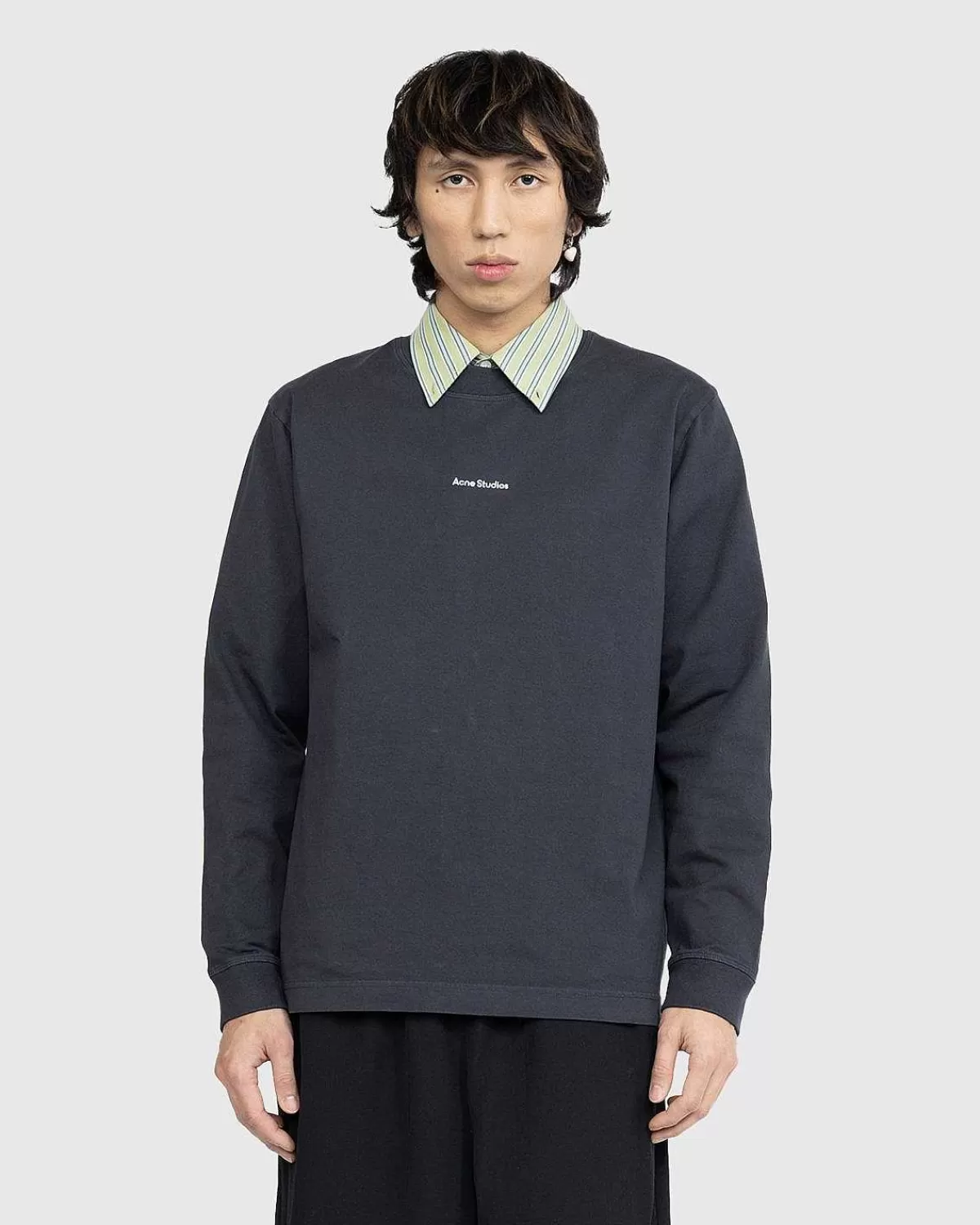 logo_langaermet_tshirt_sort_2.webp T-Shirts>Acne Studios Logo Langaermet T-Shirt Sort