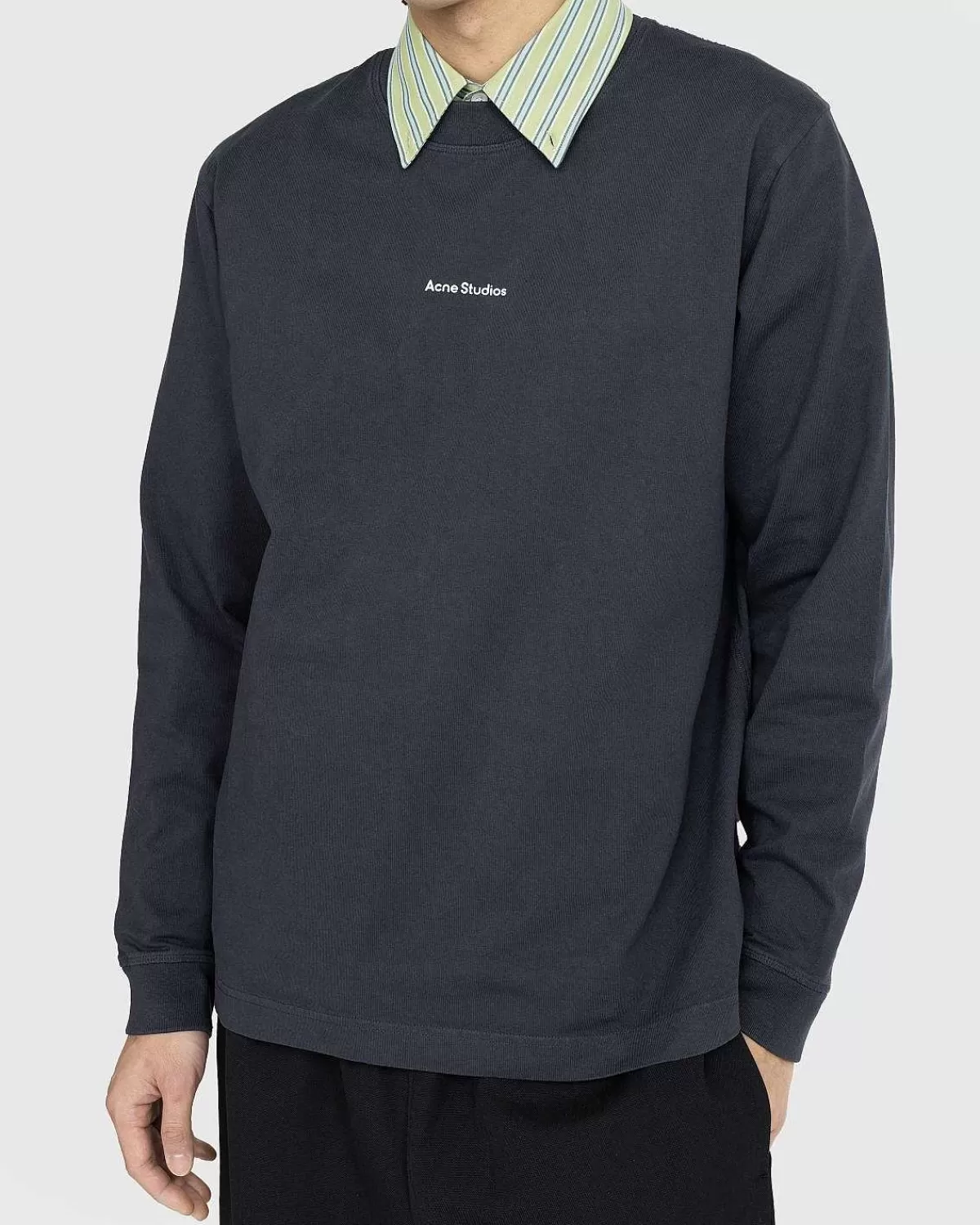 logo_langaermet_tshirt_sort_6.webp T-Shirts>Acne Studios Logo Langaermet T-Shirt Sort