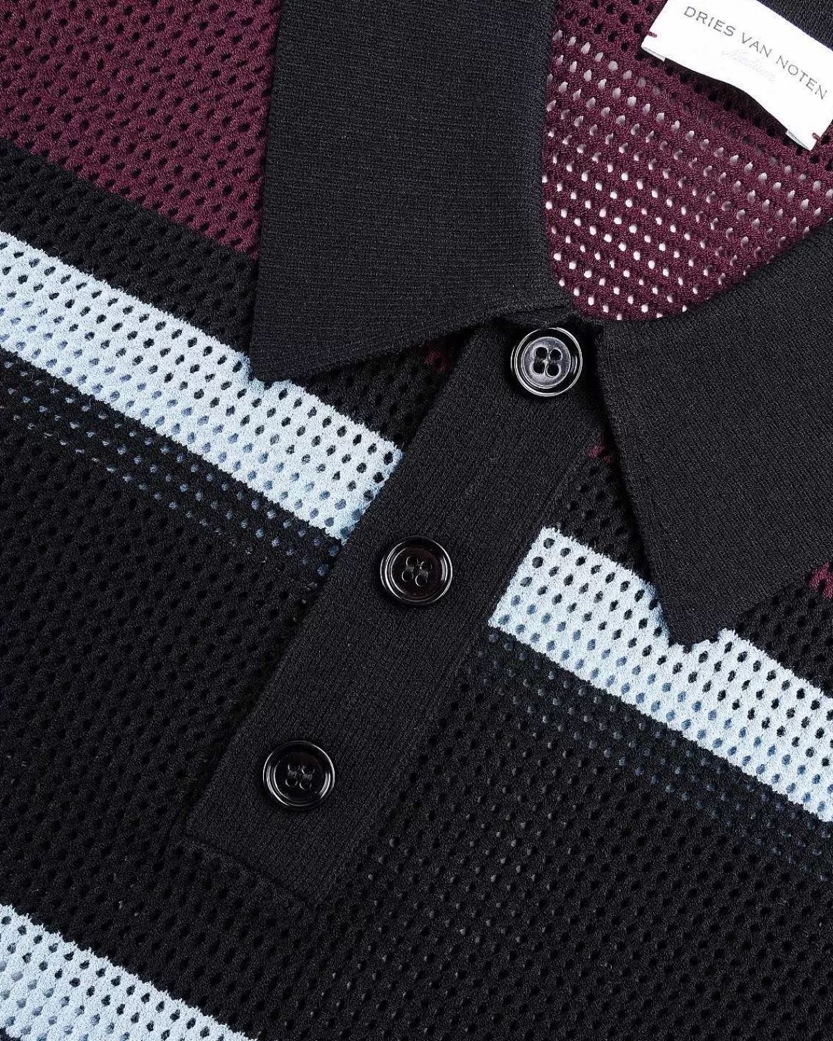 mindo_strik_polo_sortstriber_6.webp T-Shirts>Dries van Noten Mindo Strik Polo Sort/Striber
