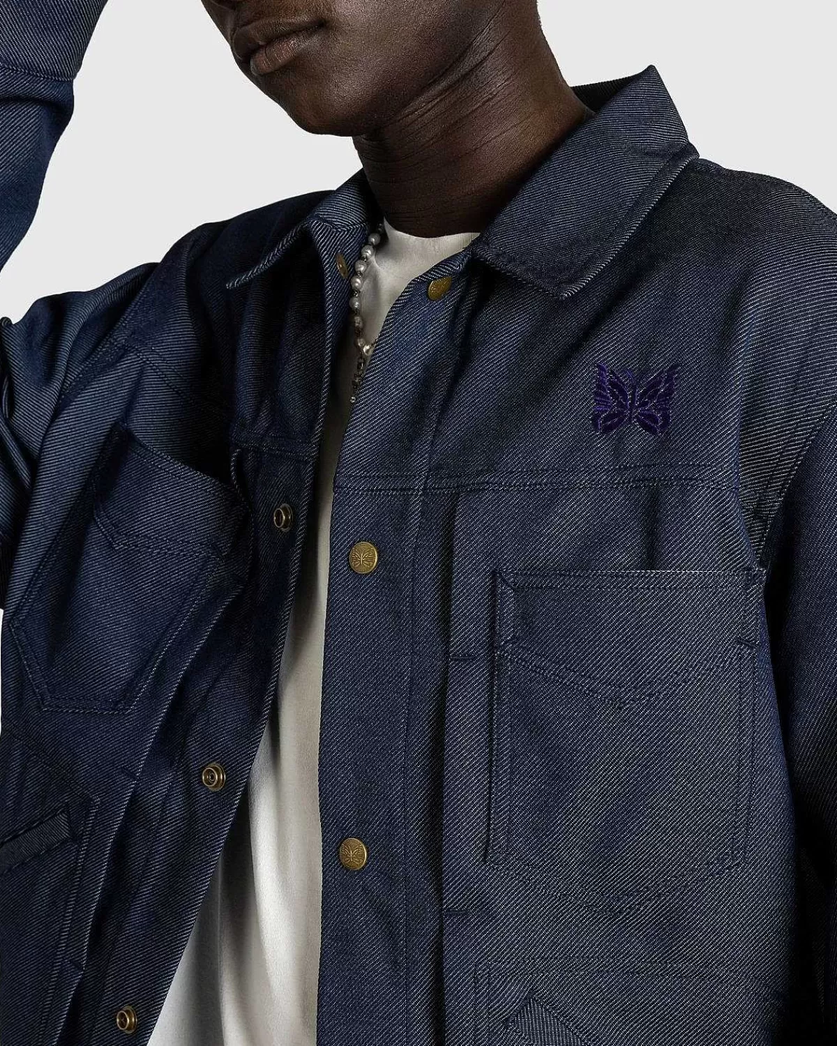 penny_jean_jacket_poly_twill_navy_5.webp Overtøj>Needles Penny Jean Jacket Poly Twill Navy