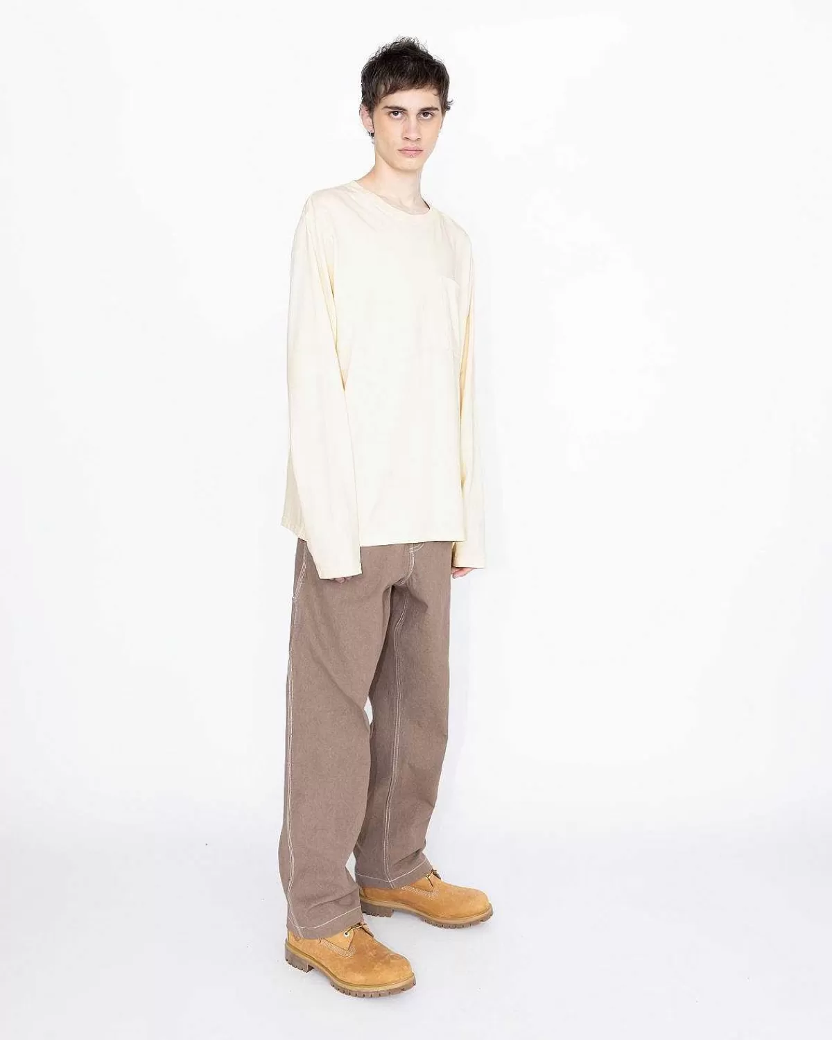 pigmentfarvet_boxy_langaermet_jersey_natural_4.webp T-Shirts>Highsnobiety HS05 Pigmentfarvet Boxy Langaermet Jersey Natural