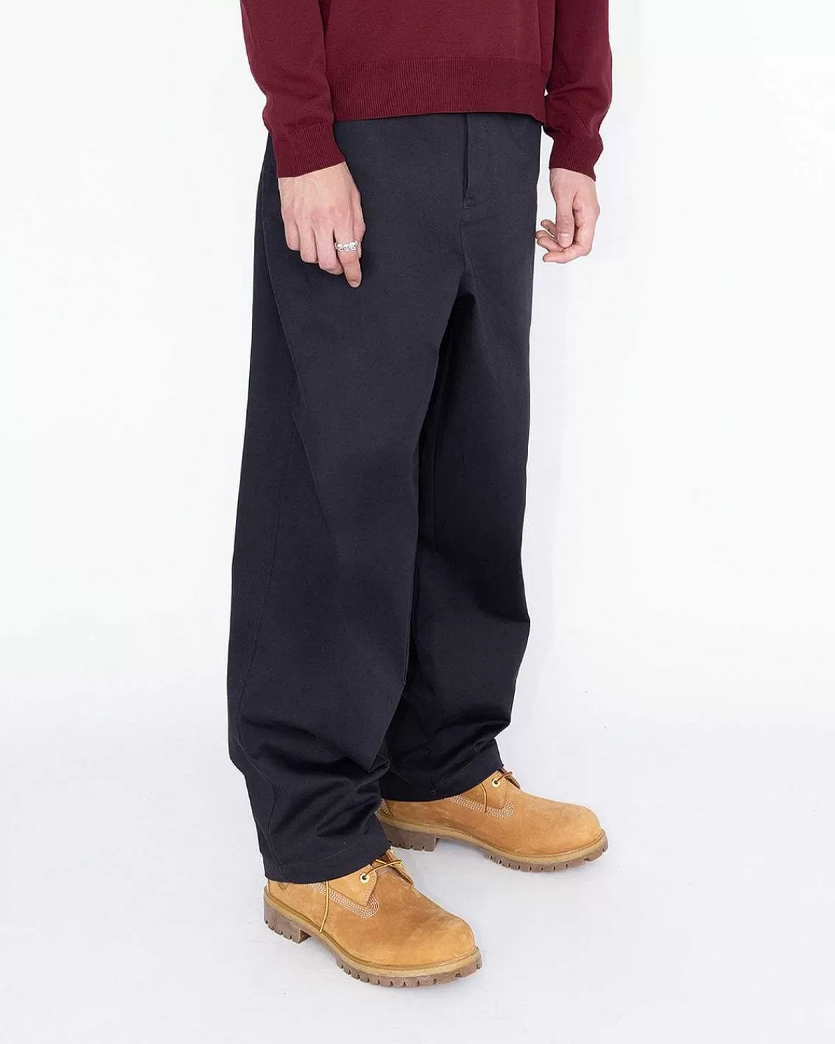 reverse_twill_baggy_trouser_sort_3.webp Bukser>Highsnobiety HS05 Reverse Twill Baggy Trouser Sort