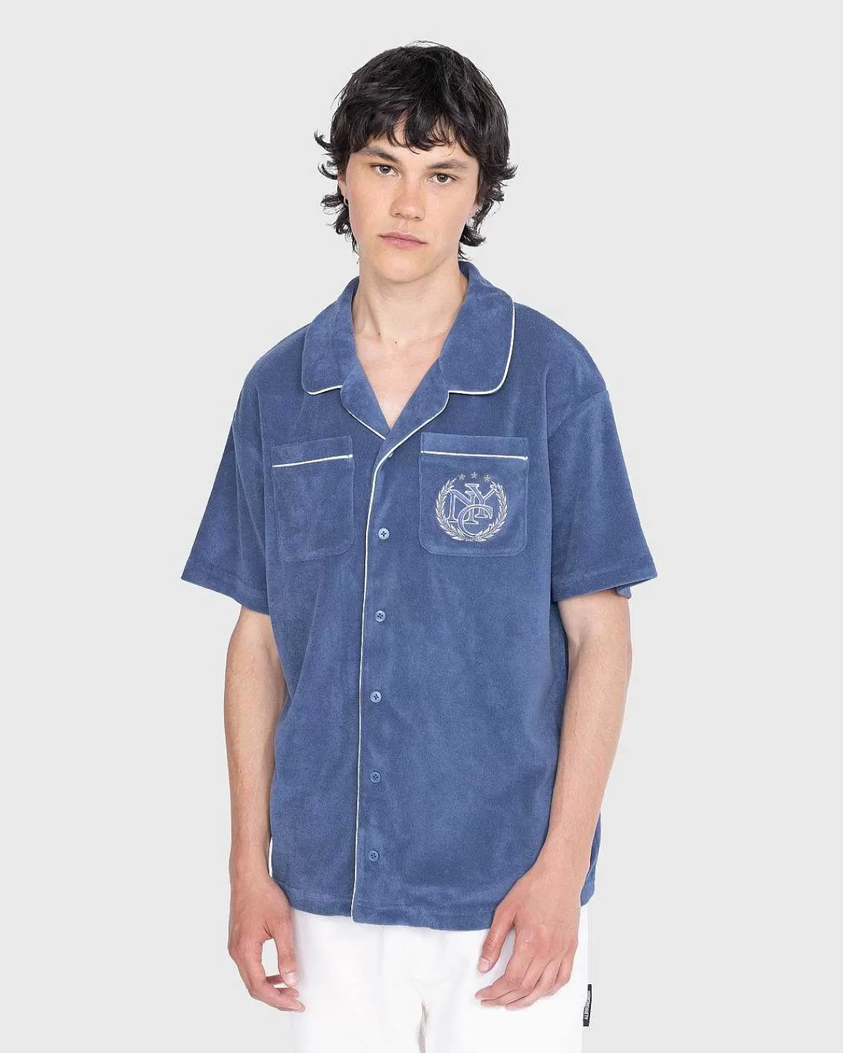 rhuigi_kortaermet_buttondown_skjorte_inky_blue_2.webp Skjorter>Puma Rhuigi Kortaermet Button-Down Skjorte Inky Blue