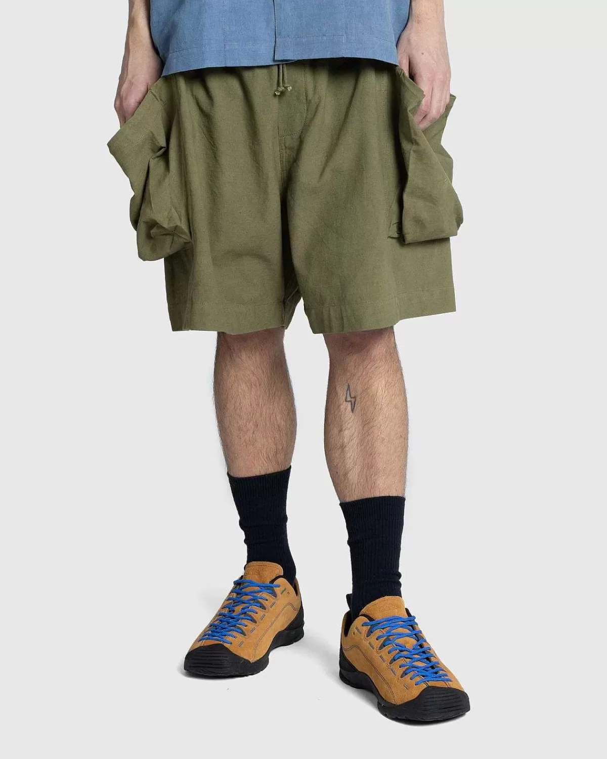 salt_shorts_olive_slub_2.webp Shorts>Story mfg. Salt Shorts Olive Slub