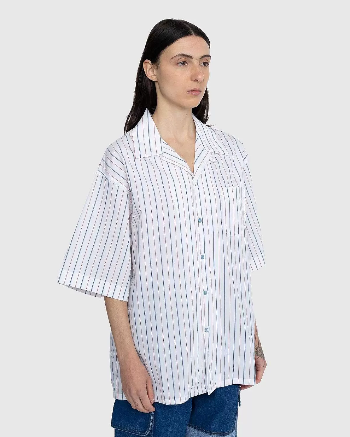 stribet_buttonup_skjorte_hvid_4.webp Skjorter>Marni Stribet Button-Up Skjorte Hvid