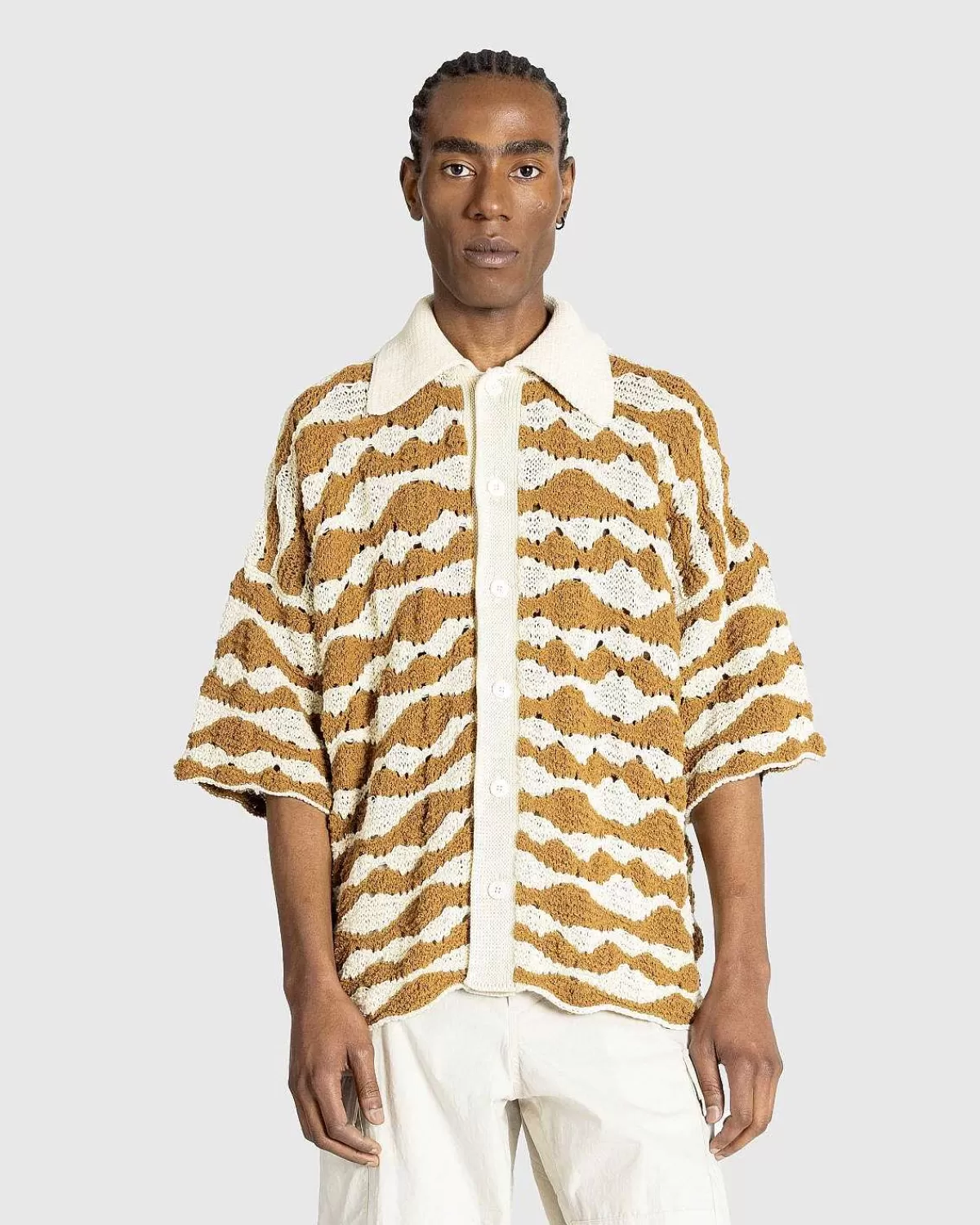 strikskjorte_raffia_brun_2.webp Skjorter>Bonsai Strikskjorte Raffia Brun