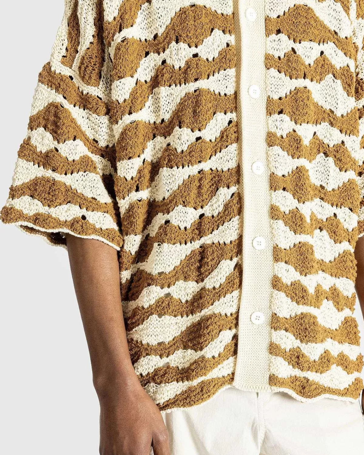 strikskjorte_raffia_brun_5.webp Skjorter>Bonsai Strikskjorte Raffia Brun