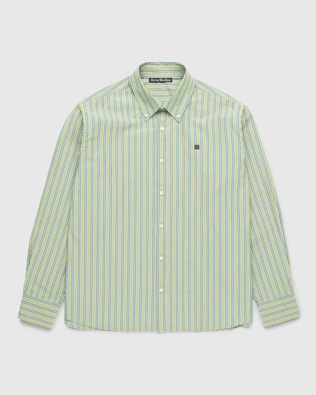 stripe_buttonup_skjorte_lys_gronmorkegron_1.webp Skjorter>Acne Studios Stripe Button-Up Skjorte Lys Gron/Morkegron