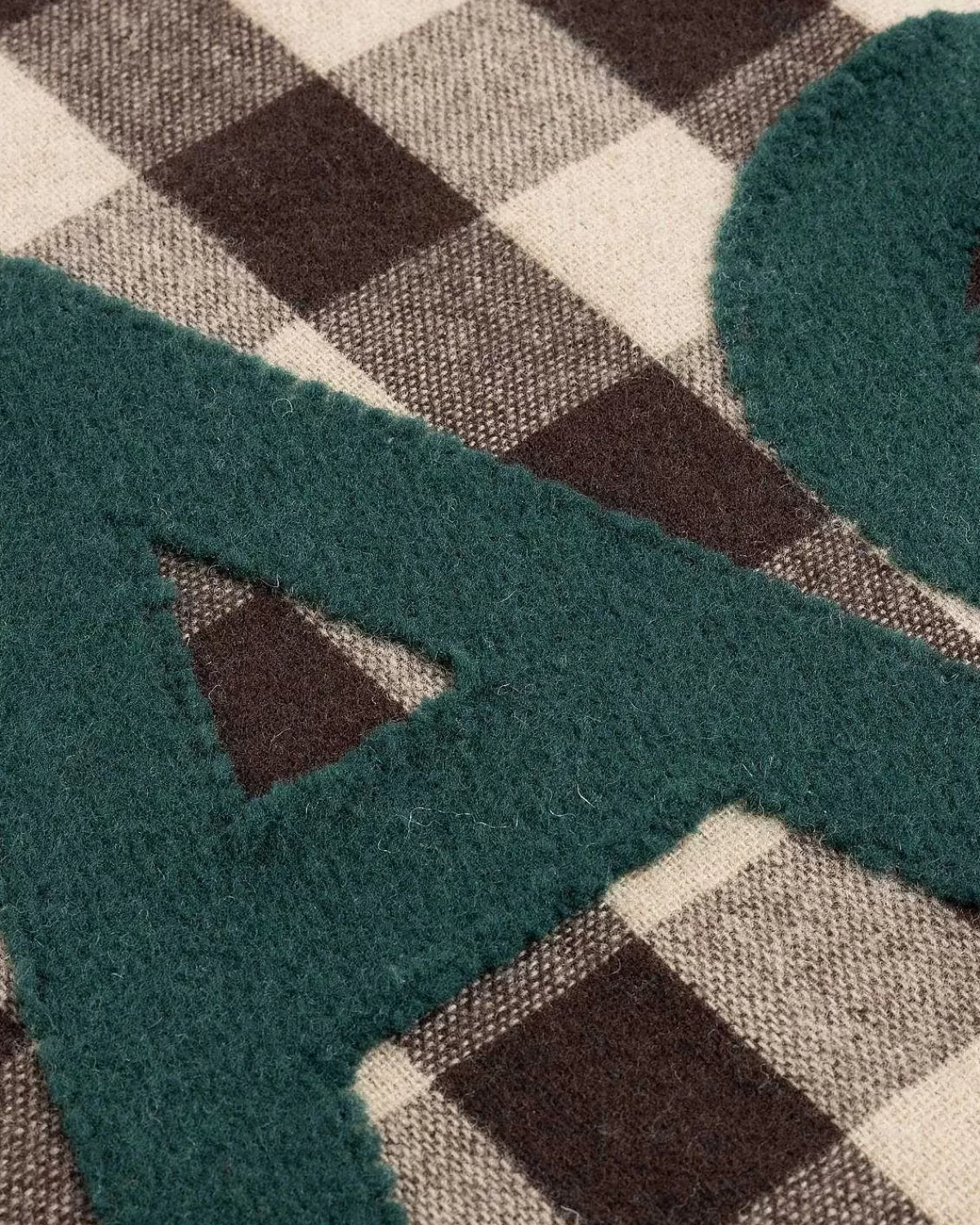 tjek_logo_torklaede_brungron_4.webp Vinter Tilbehør>Acne Studios Tjek Logo Torklaede Brun/Gron