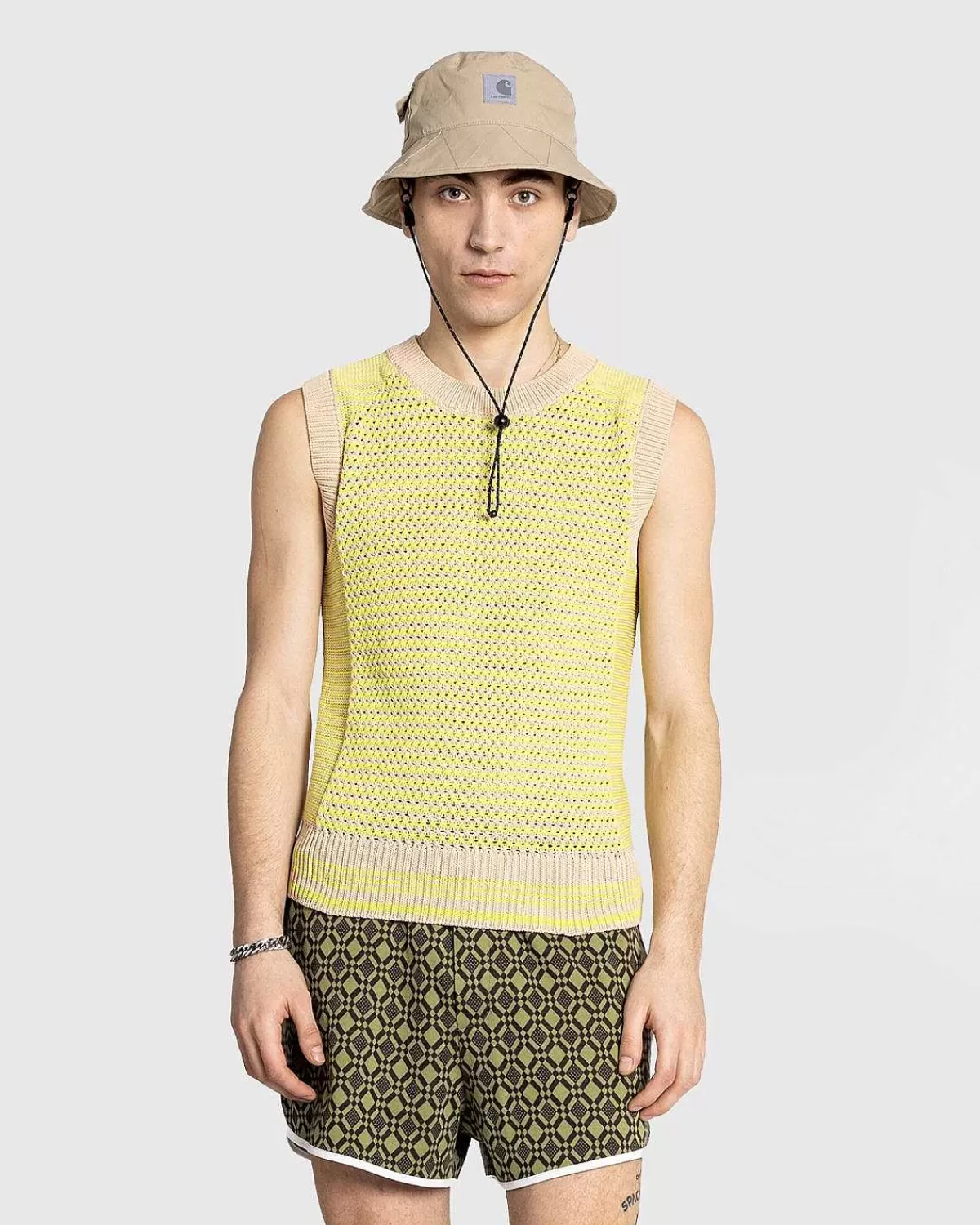 unity_sweater_vest_limebeige_2.webp Strik>Wales Bonner Unity Sweater Vest Lime/Beige