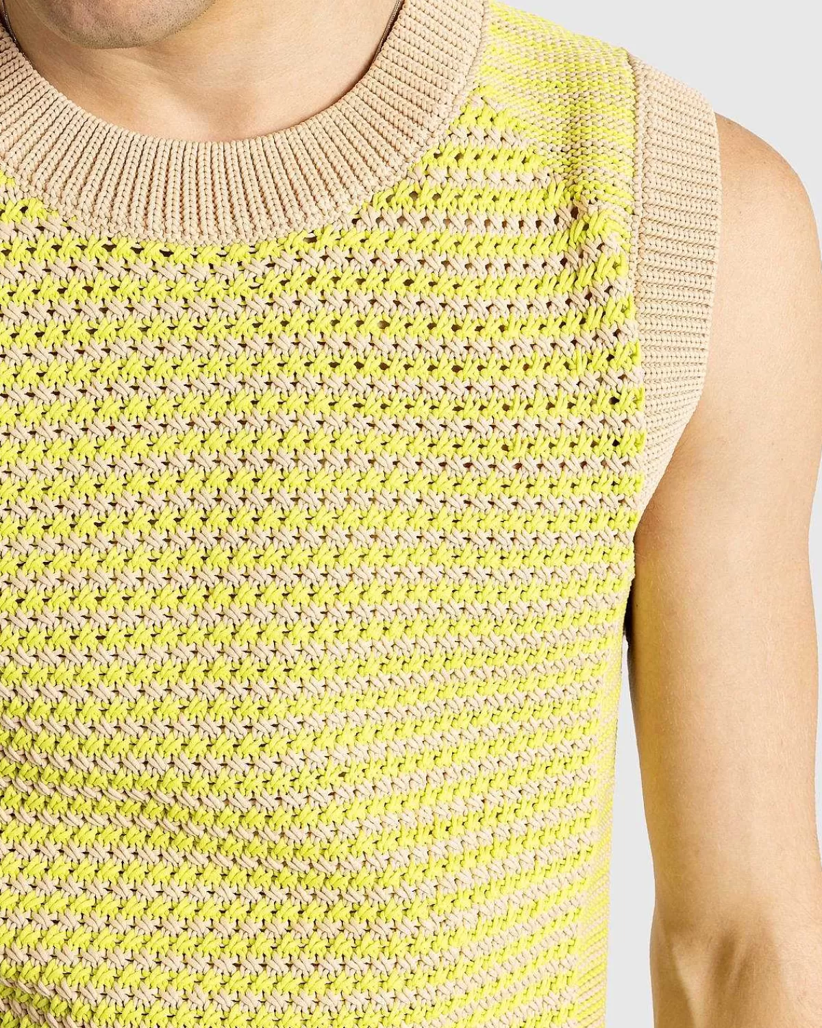 unity_sweater_vest_limebeige_5.webp Strik>Wales Bonner Unity Sweater Vest Lime/Beige