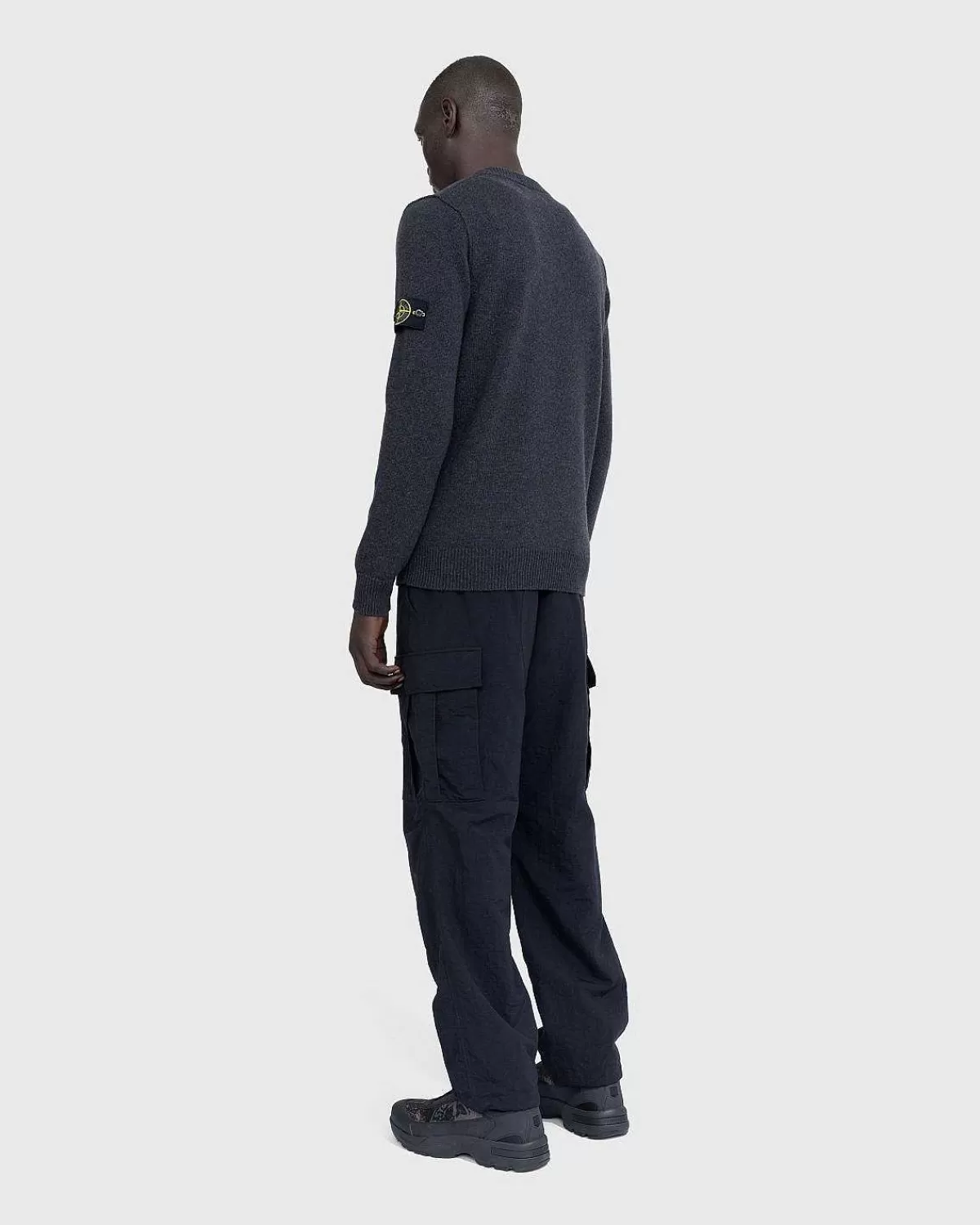 vhals_sweater_melange_charcoal_4.webp Strik>Stone Island V-Hals Sweater Melange Charcoal
