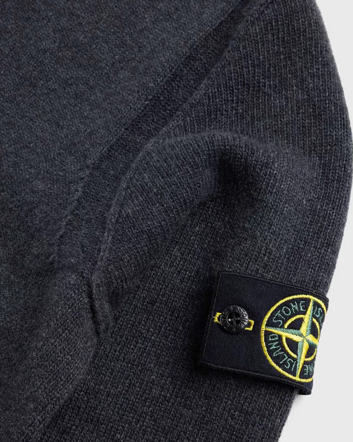 vhals_sweater_melange_charcoal_7.webp Strik>Stone Island V-Hals Sweater Melange Charcoal